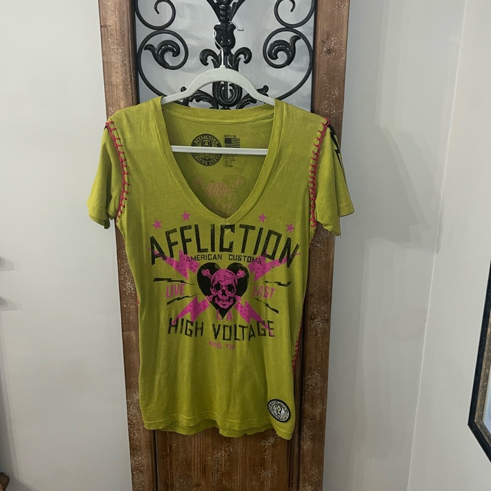 Affliction short sleeve tee green